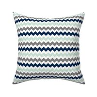 Navy/Grey/Mint Chevron