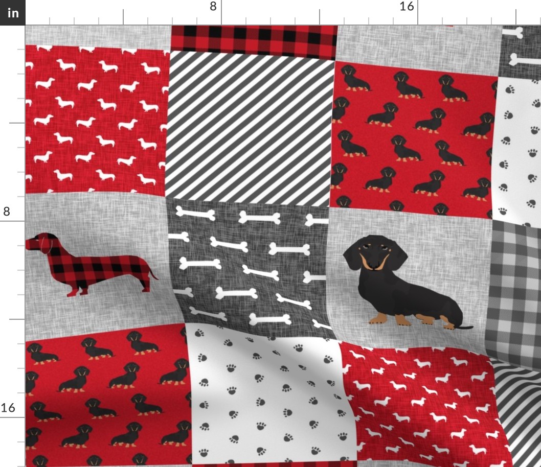 dachshund pet quilt a dog breed cheater quilt black and tan