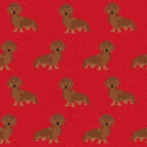 dachshund pet quilt a dog breed silhouette cheater quilt red coat