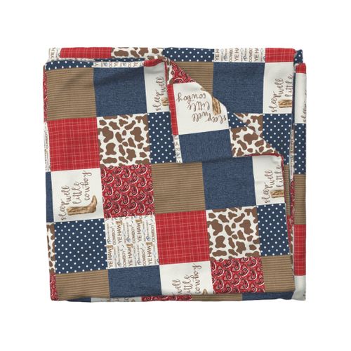 Western/Sleep Well Little Cowboy - Wholecloth Cheater Quilt - Rotated