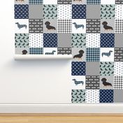 dachshund pet quilt b dog breed silhouette cheater quilt black and tan