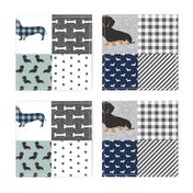 dachshund pet quilt b dog breed silhouette cheater quilt black and tan