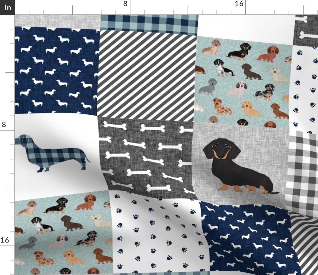 dachshund pet quilt b dog breed silhouette cheater quilt multi coats
