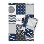 Pirate -  Wholecloth Cheater Quilt - Navy/Grey