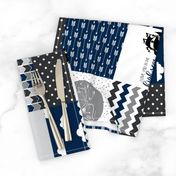 Pirate  - Wholecloth Cheater Quilt Grey/Navy - Rotated