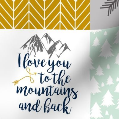 Modified Love you to the mountains - Navy/Mustard/Mint