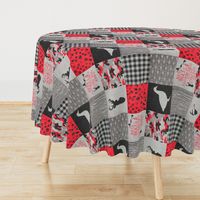 Ducks & Trucks - Wholecloth Cheater Quilt - Red/Black - Rotated