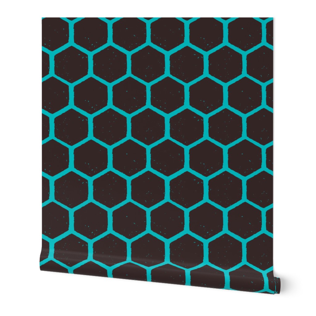 hexagon blockprint blue-01