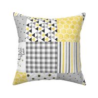 Stay Free Little Bee - Wholcloth Cheater Quilt - rotated