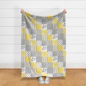 Stay Free Little Bee - Wholcloth Cheater Quilt - rotated