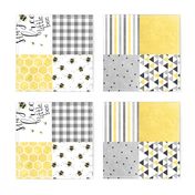 Stay Free Little Bee - Wholcloth Cheater Quilt - rotated