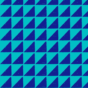 small triangle block print fabric turq blue-01