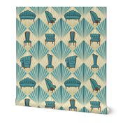 Art Deco Chairs - Large - Turquoise