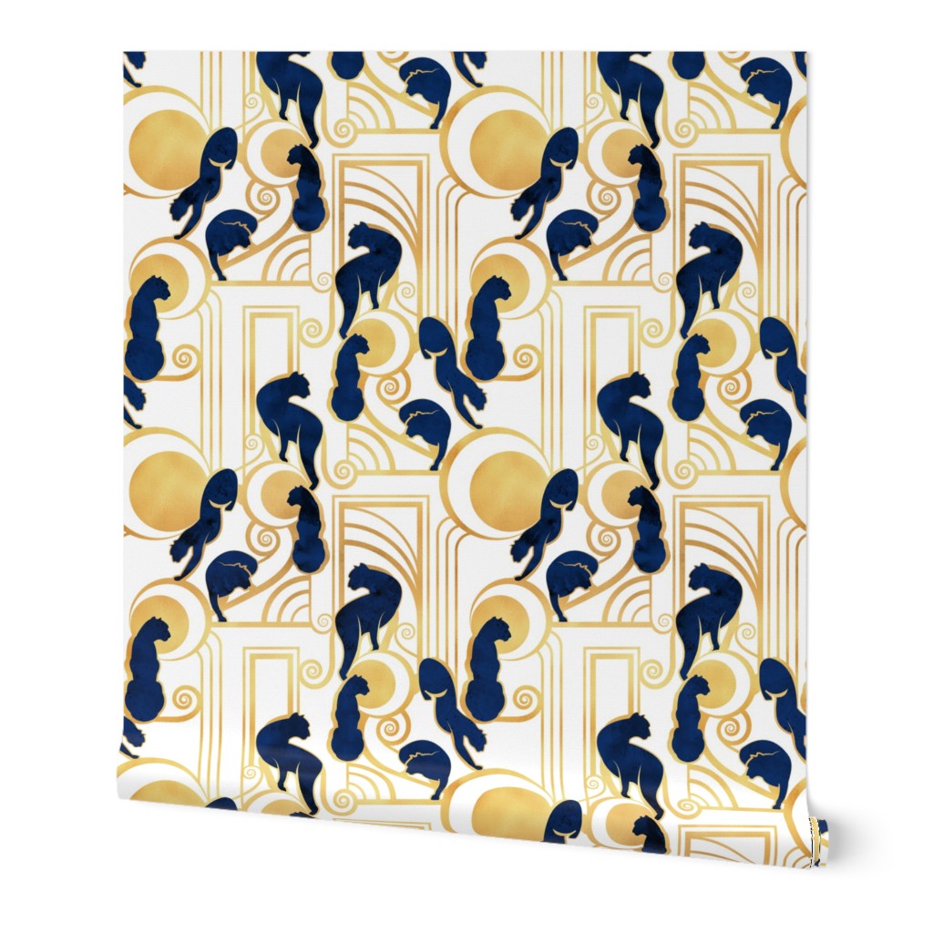 Large jumbo scale // Deco Gatsby Panthers // white navy and gold