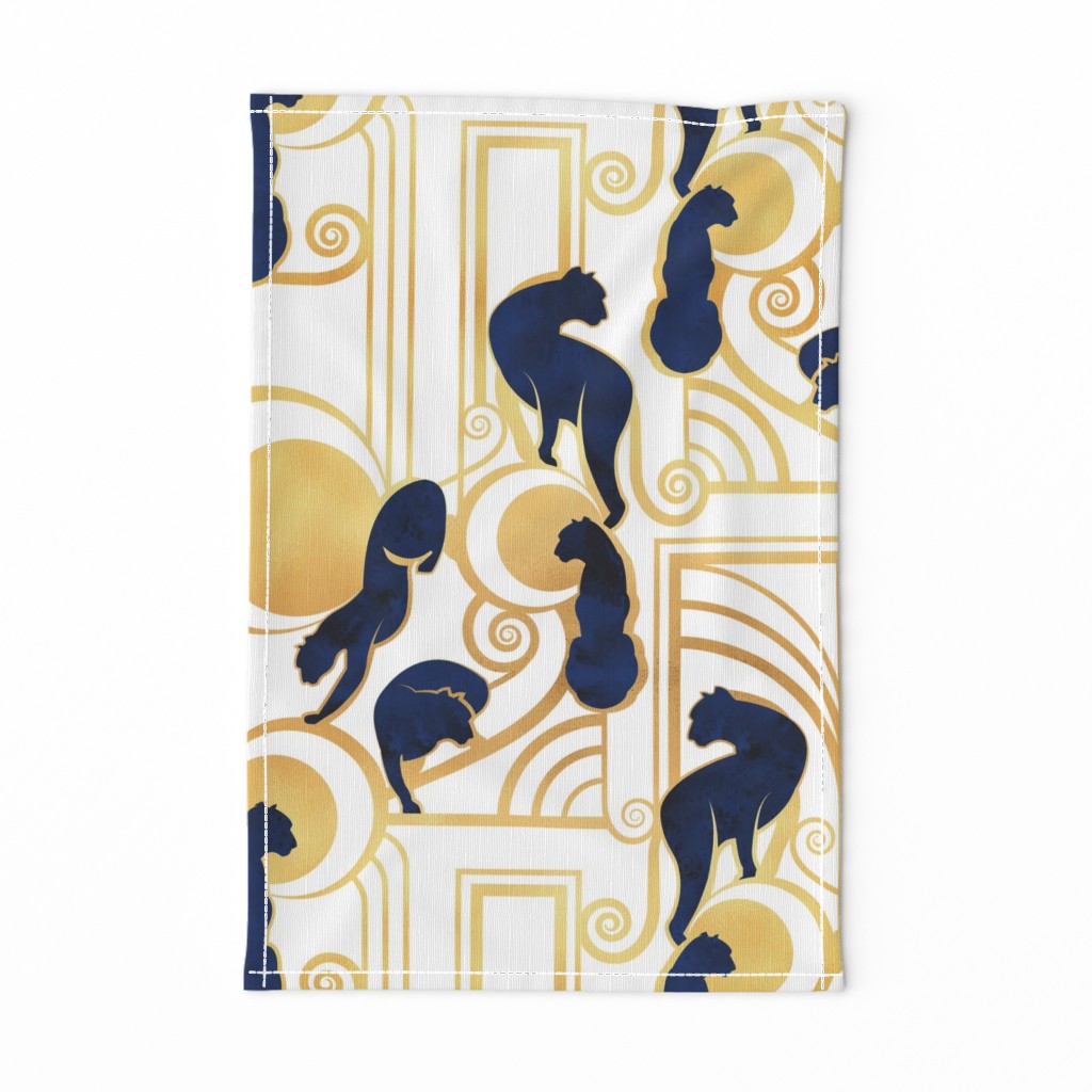 Large jumbo scale // Deco Gatsby Panthers // white navy and gold