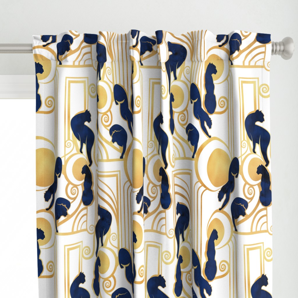 Large jumbo scale // Deco Gatsby Panthers // white navy and gold