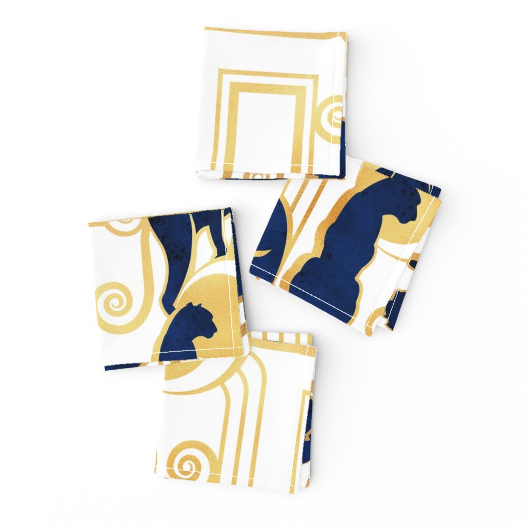 Large jumbo scale // Deco Gatsby Panthers // white navy and gold