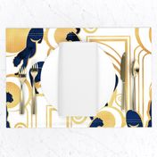 Large jumbo scale // Deco Gatsby Panthers // white navy and gold