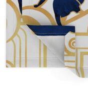 Large jumbo scale // Deco Gatsby Panthers // white navy and gold