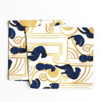 Large jumbo scale // Deco Gatsby Panthers // white navy and gold