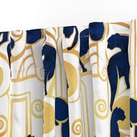 Large jumbo scale // Deco Gatsby Panthers // white navy and gold