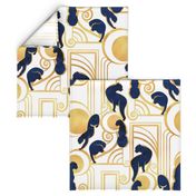 Large jumbo scale // Deco Gatsby Panthers // white navy and gold