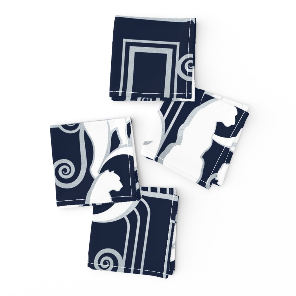 Large jumbo scale // Deco Gatsby Panthers // navy and silver