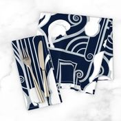 Large jumbo scale // Deco Gatsby Panthers // navy and silver