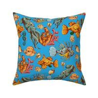 Tropical Fish Pattern Pirate Ocean Sea Retro Pattern