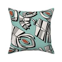 deco feathers mint sienna large