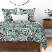 deco feathers mint sienna large