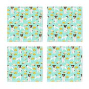 jack russell terriers and tacos fabric- food burritos, tacos, dog design - mint