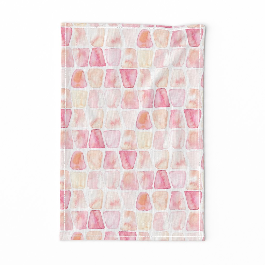 18-8AG Watercolor Blush Pink Peach Coral White Orange Dots Spots Geometric Tumbler Baby Girl Large Scale _ Miss Chiff Designs