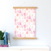 18-8AG Watercolor Blush Pink Peach Coral White Orange Dots Spots Geometric Tumbler Baby Girl Large Scale _ Miss Chiff Designs