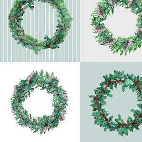 Holiday Wreath Squares - Medium