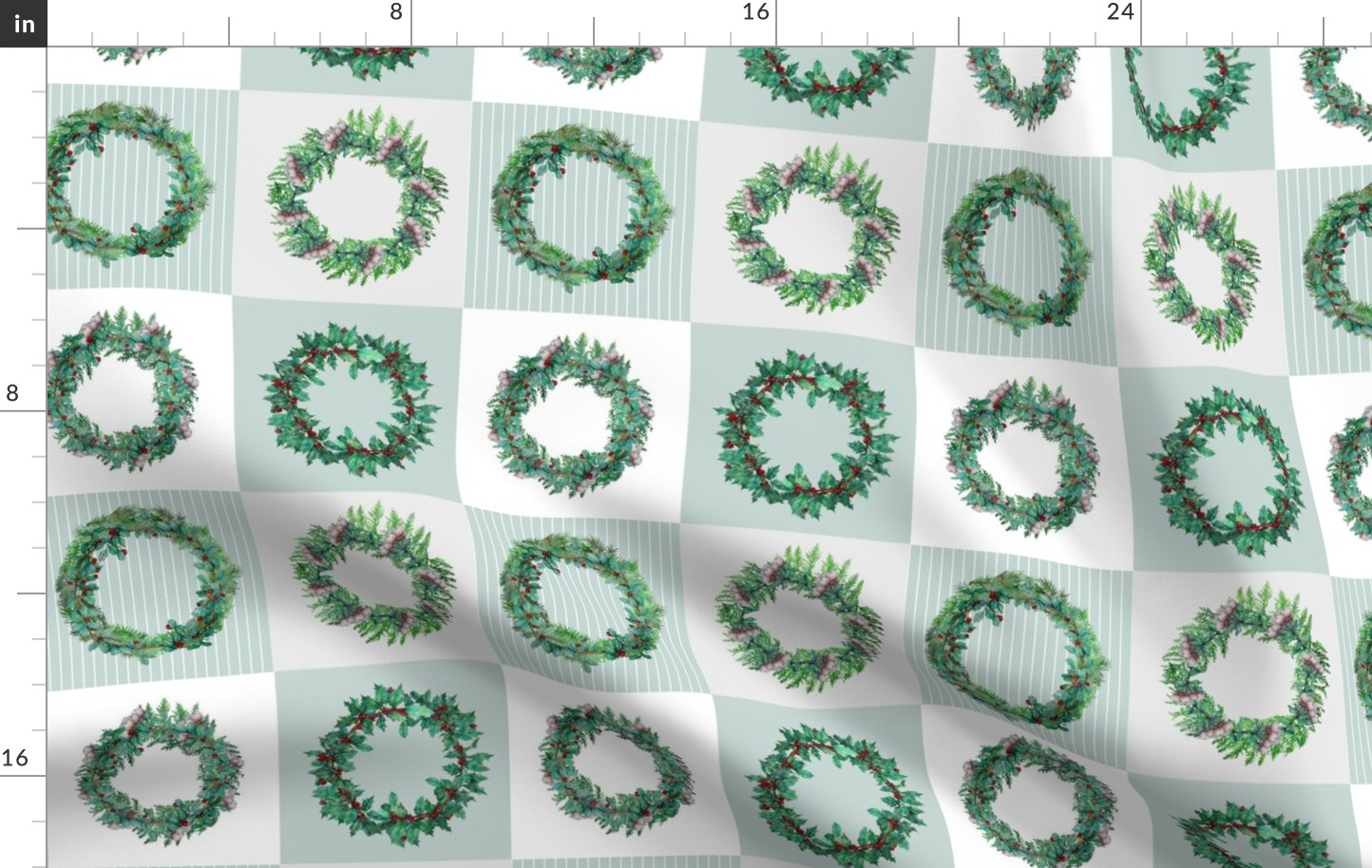 Holiday Wreath Squares - Medium