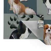 Cavalier Spaniels Fabric In blue