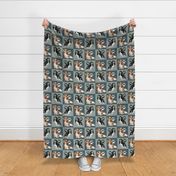 Cavalier Spaniels Fabric In blue