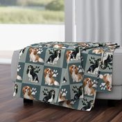 Cavalier Spaniels Fabric In blue