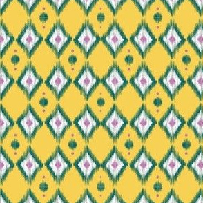 Emerald Ikat with Banana Yellow