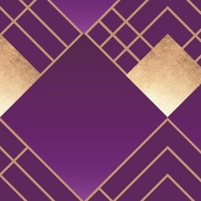 Art Deco Violet & Gold - large pattern