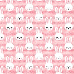 1.5" bunnies on pink (sleepy bunny)