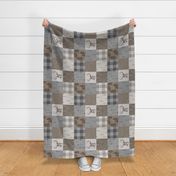 Rustic Buck Quilt - Soft Brown And grey - RO