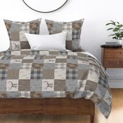 Rustic Buck Quilt - Soft Brown And grey - RO