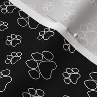 Doggy Paw Outlines - Black // Small