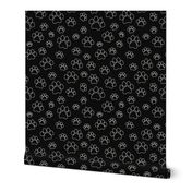 Doggy Paw Outlines - Black // Large