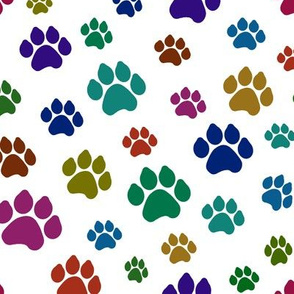 Colorful Doggy Paws // Large
