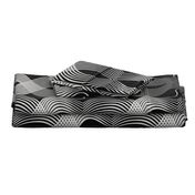 Art Deco Swirl Silver and White On Black