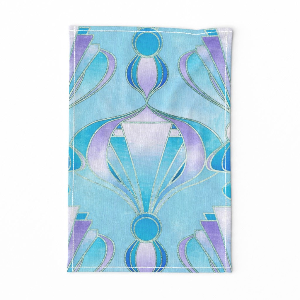 Textured Art Deco in Blue, Purple and Silver