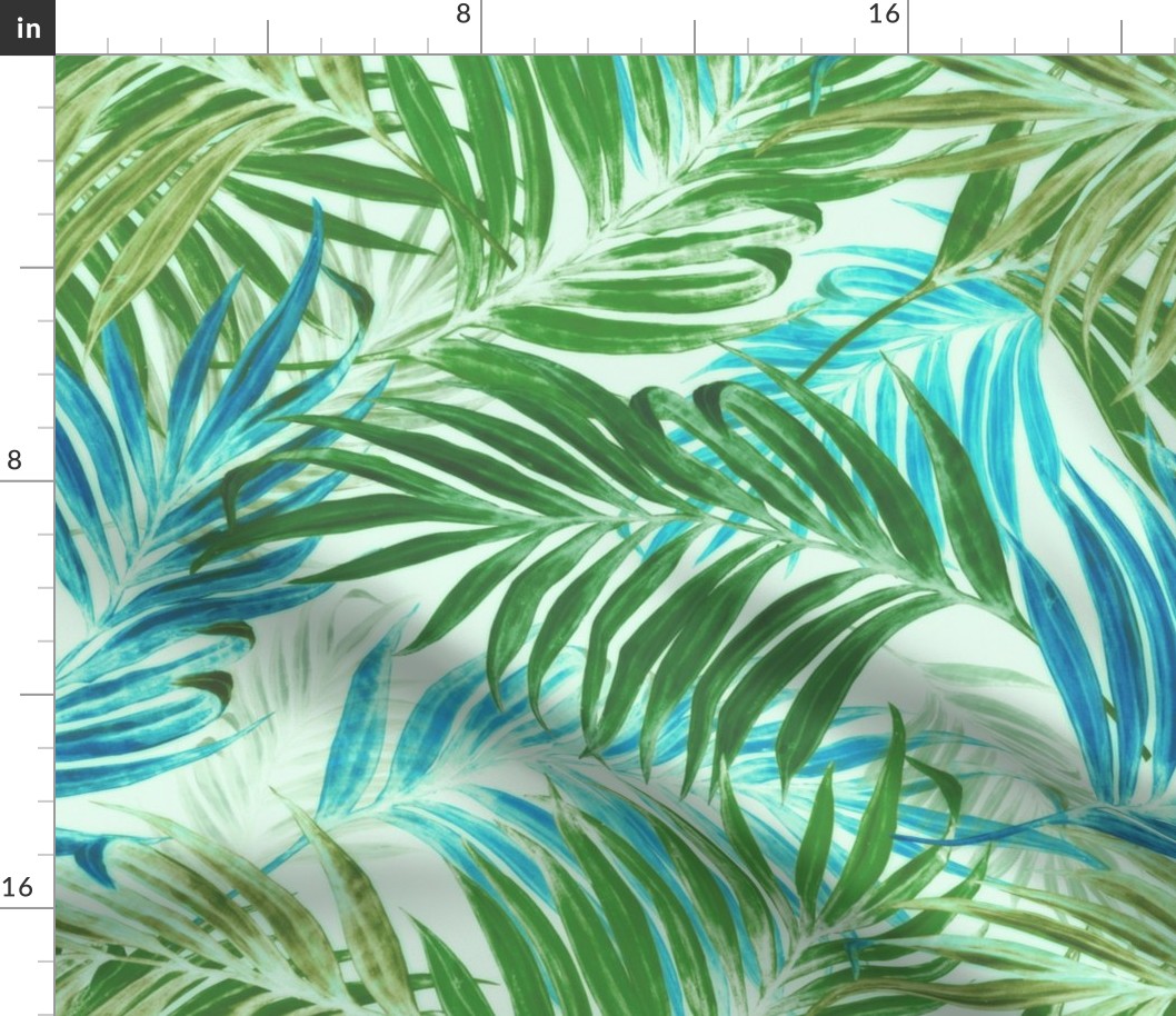 Palm Leaves in sky- blue